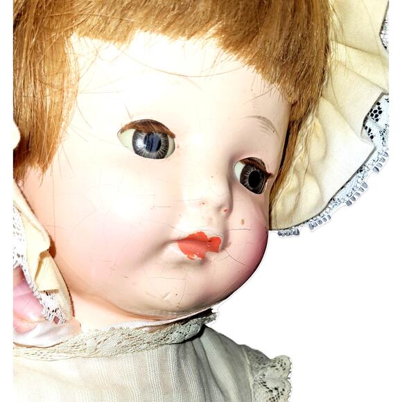 21"  Rare Antique  1920s - 30s Effanbee Lovums Mary Ann Comp Cloth Baby Dolls - Picture 13 of 16